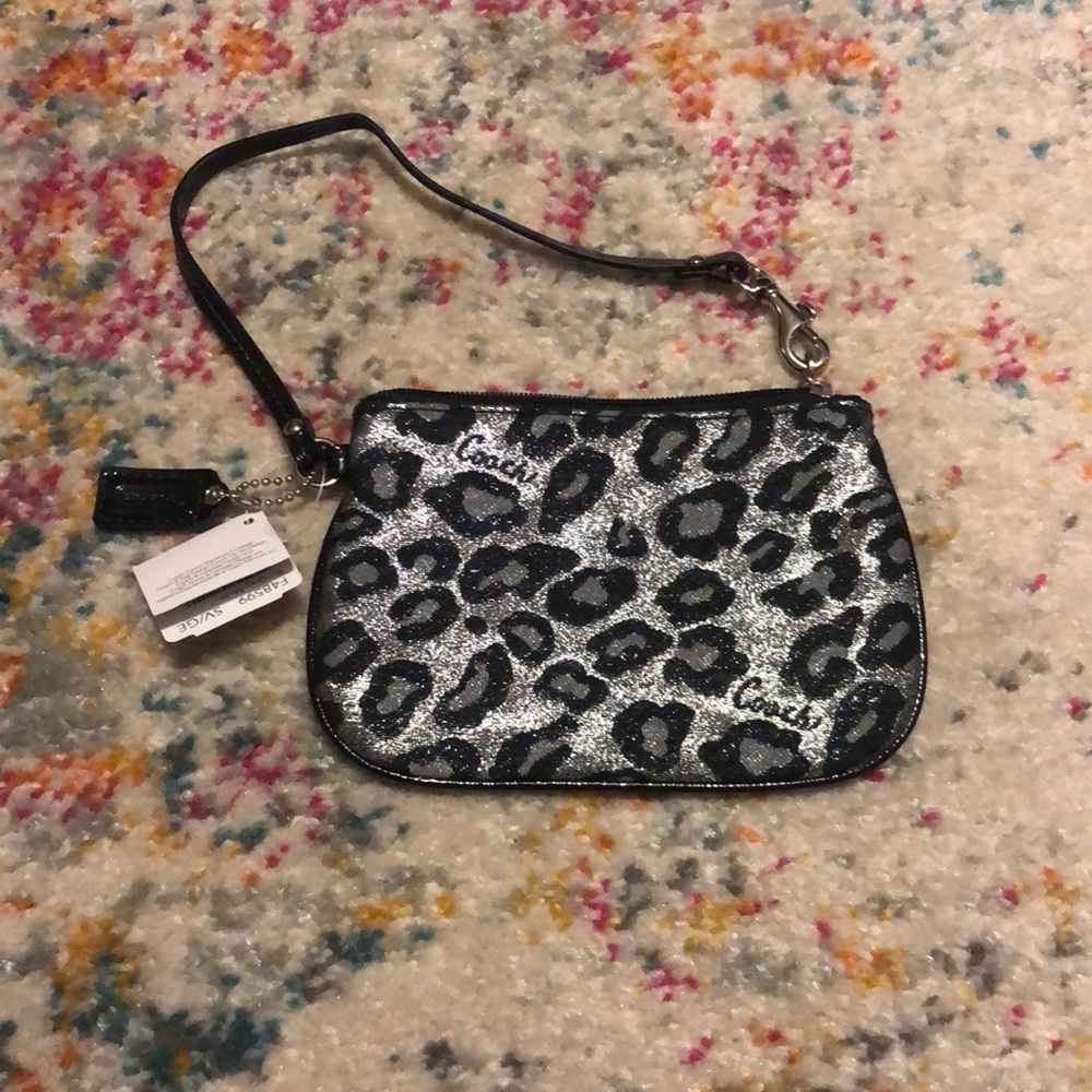 Coach wristlet animal print NWT